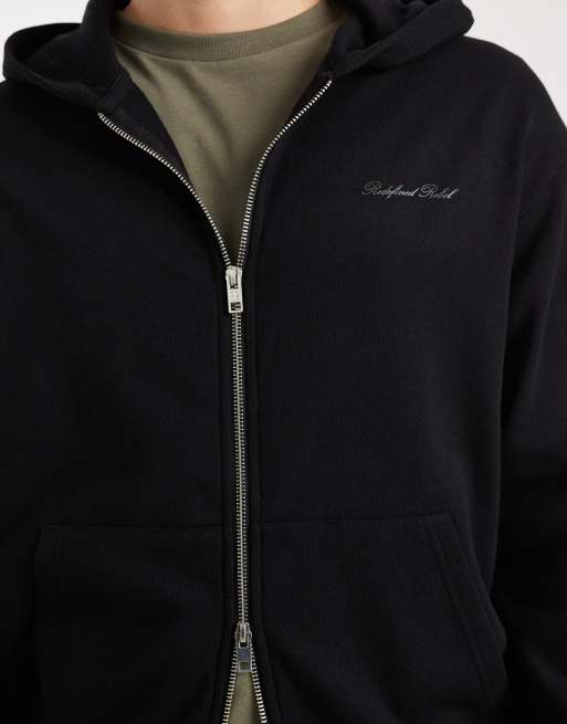 Redefined Rebel Jack double zip hoodie in black, 5 of 5