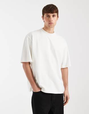 Redefined Rebel John heavyweight T-shirt in white white