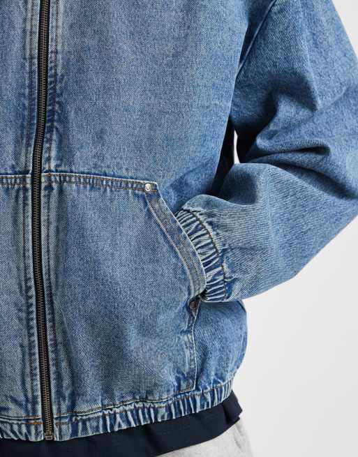 Redefined Rebel – John – Mellanblå jeansjacka i oversize med huva, 5 av 5