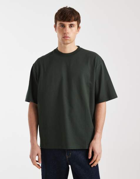 Redefined Rebel - John - T-shirt van zware stof in donkergroen - view 1