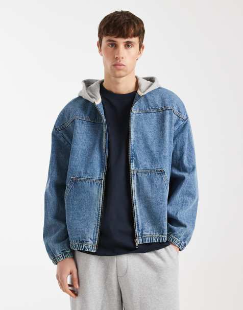 Redefined Rebel - John - Veste en jean oversize à capuche - Bleu moyen - view 1