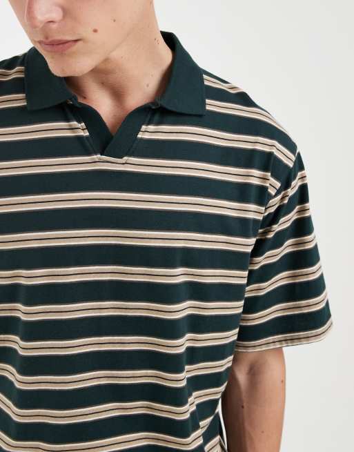 Redefined Rebel – Kastiges Oversize-Polohemd in gestreiftem Grün, 2 von 5