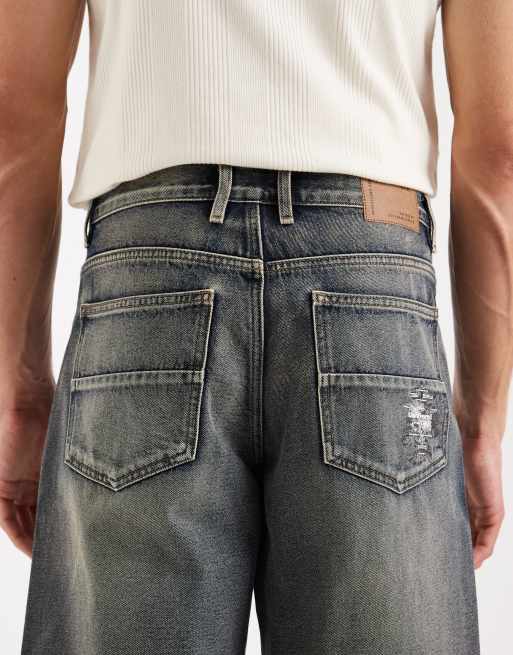Redefined Rebel - Kingston - Baggy denim short in oudblauw, 4 van 5