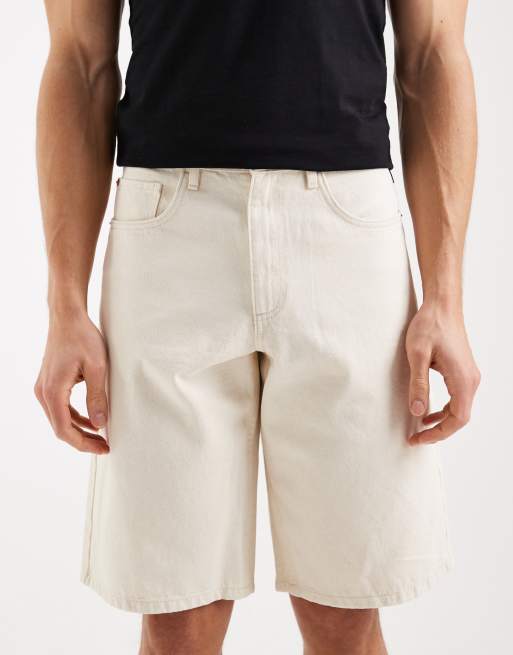 Redefined Rebel Kingston baggy fit denim shorts in neutral , 5 of 5