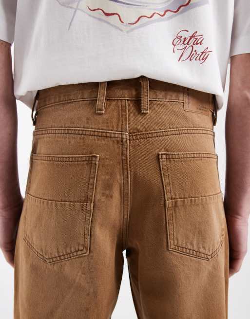 Redefined Rebel Kingston baggy fit distressed denim shorts in brown, 5 of 5