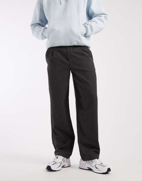 Redefined Rebel Luke pants in gray stripes - view 1