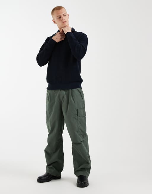 Redefined Rebel – Marinblå, stickad sweatshirt med kort dragkedja , 2 av 5