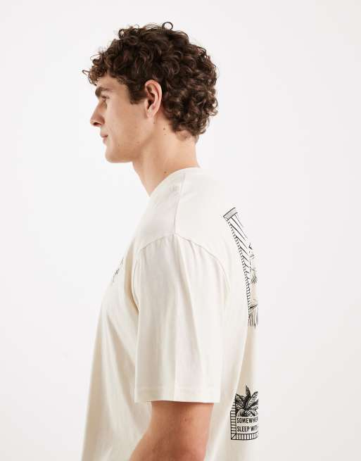 Redefined Rebel – Mario – Vit t-shirt i oversize med boxig passform, korta ärmar och tryck, 4 av 5
