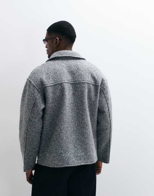 Redefined Rebel - Miller - Veste coupe carrée aspect laine - Gris, 5 de 5