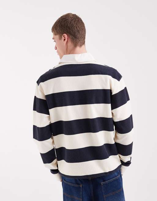 Redefined Rebel – Ocean – Dresowa koszulka polo w granatowe paski, 3 z 5