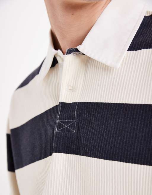Redefined Rebel – Ocean – Dresowa koszulka polo w granatowe paski, 5 z 5