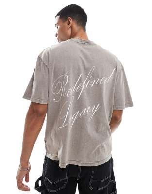 Redefined Rebel Redefined Rebel oversized motif back t-shirt in grey