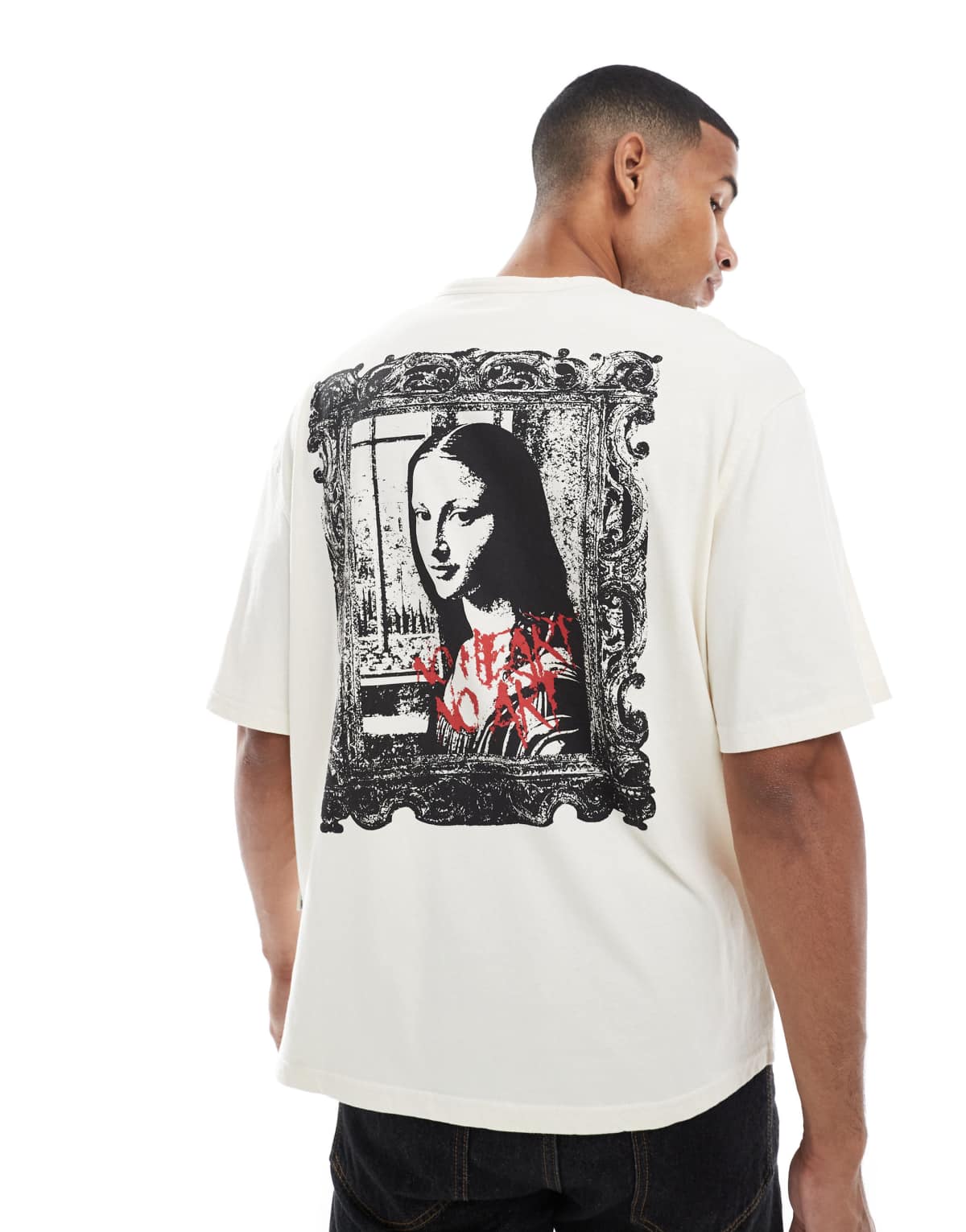 Redefined Rebel oversized motif back t-shirt in white