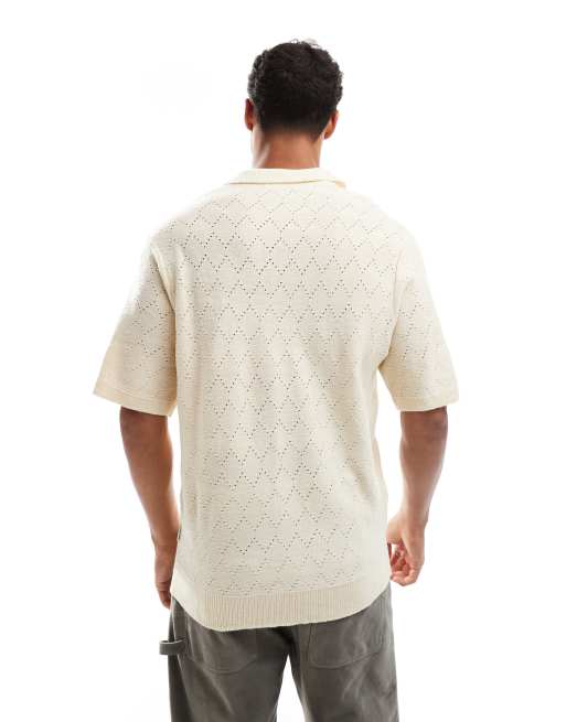 Redefined Rebel – Polohemd aus Strick in Creme, 4 von 4