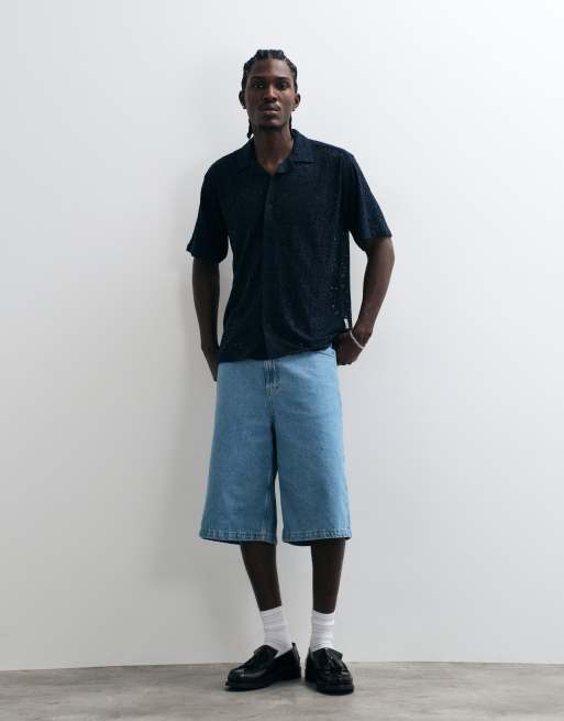 Redefined Rebel - Ravi - Recht overhemd met korte mouwen in marineblauw, 2 van 5