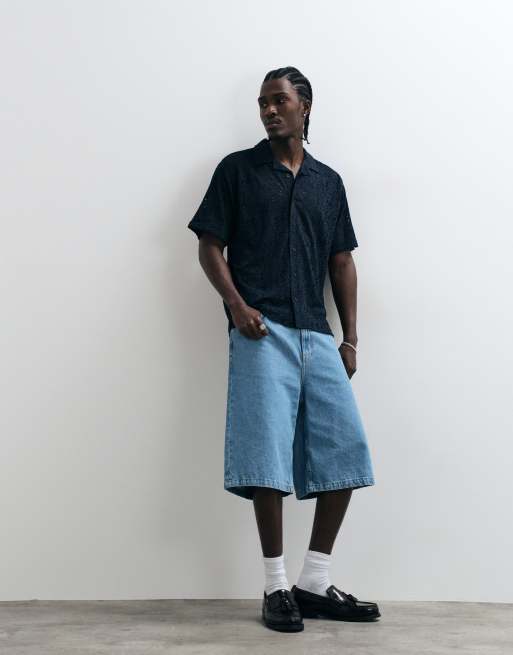 Redefined Rebel - Ravi - Recht overhemd met korte mouwen in marineblauw, 4 van 5