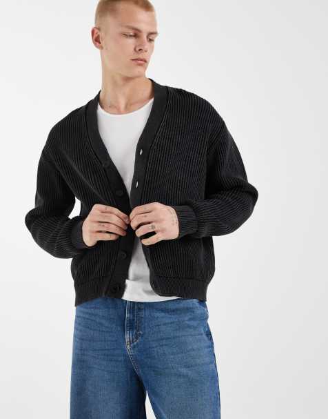 Redefined Rebel - Recht oversized gebreid vest in zwart met wassing - view 1