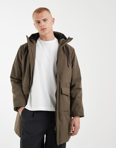 Redefined Rebel regular fit parka jacket in stone  - view 1
