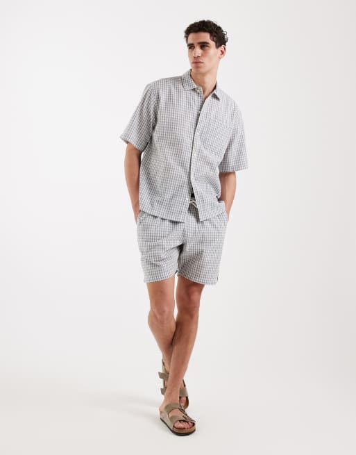 Redefined Rebel - Rowdy - Chemise d'ensemble oversize à carreaux et manches courtes - Bleu multicolore, 2 de 5