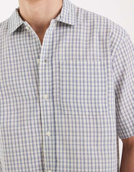 Redefined Rebel – Rowdy – Kariertes, kurzärmliges Oversize-Hemd in Blau-Bunt, Kombiteil, 5 von 5