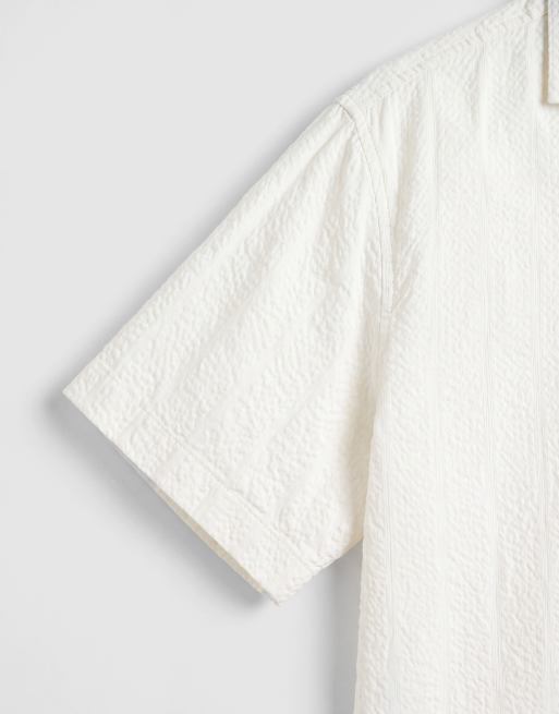 Redefined Rebel - Shai - Chemise texturée coupe carrée à manches courtes en crépon - Blanc, 8 de 9