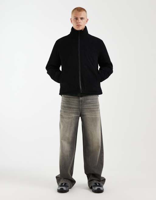 Redefined Rebel - Sort oversized jakke i fløjl med firkantet pasform, 1 af 5