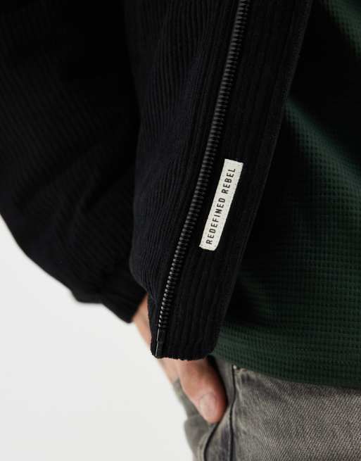 Redefined Rebel – Svart manchesterjacka i oversize med boxig passform, 5 av 5