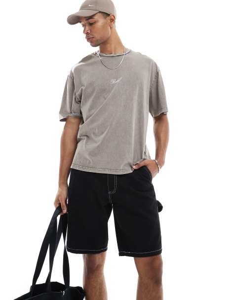 Redefined Rebel – Svarta snickarshorts med kontrastsömmar - view 1