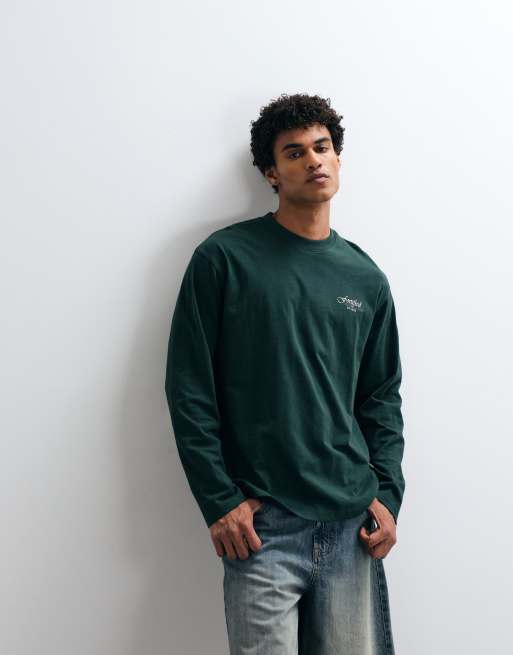 Redefined Rebel - T-shirt oversize à manches longues avec imprimé végétal au dos - Vert, 2 de 5