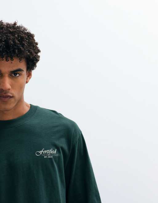 Redefined Rebel - T-shirt oversize à manches longues avec imprimé végétal au dos - Vert, 3 de 5