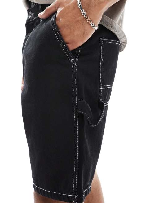 Redefined Rebel - Timmermansshort met contrastnaden in zwart, 4 van 5