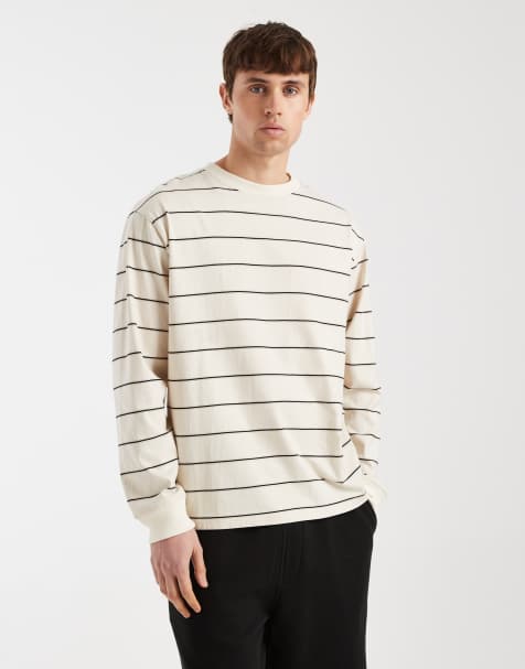 Redefined Rebel - Titus - T-shirt a maniche lunghe bianco sporco a righe - view 1