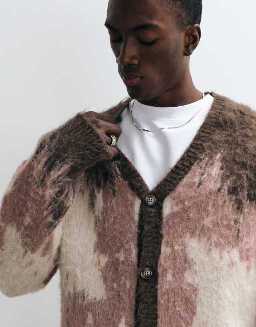 Redefined Rebel tom oversized gebreid vest met motief in bruin, 5 van 5