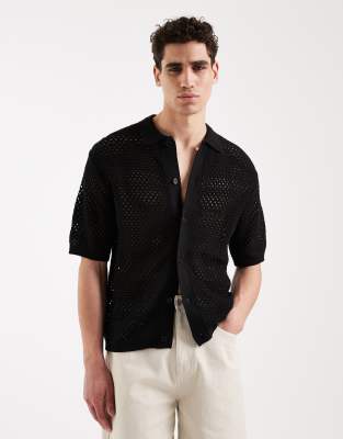 Redefined Rebel Trace Regular Fit Short Sleeve Shirt In Black