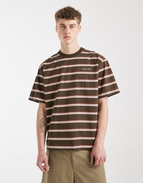 Redefined Rebel – Tyler – Kaffebrun, randig t-shirt - view 1