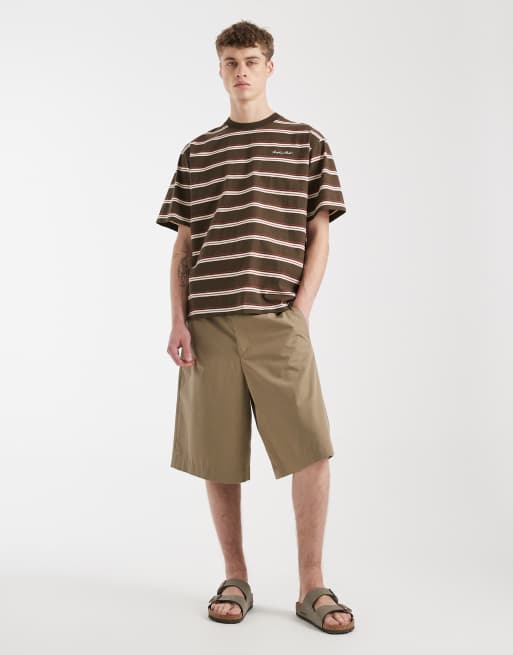 Redefined Rebel - Tyler - T-shirt met strepen in bruin, 2 van 5