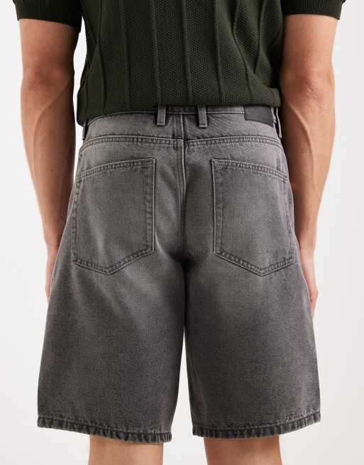 Redefined Rebel Valencia loose fit denim shorts in grey, 4 of 5