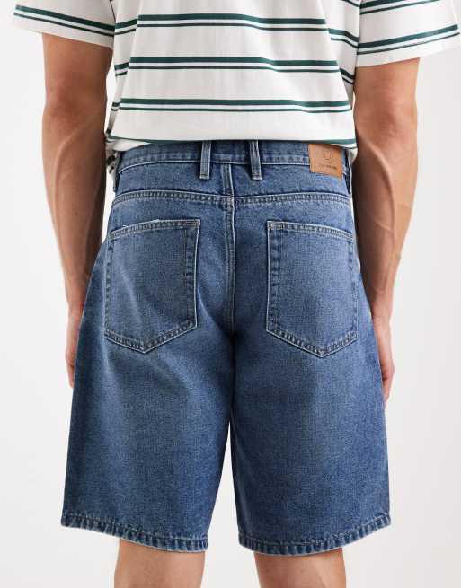 Redefined Rebel Valencia loose fit denim shorts in mid blue, 5 of 5