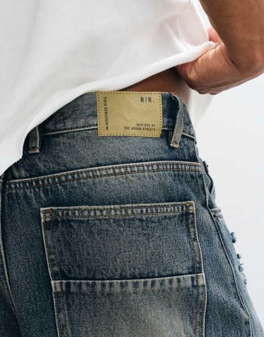 Redefined Rebel - vaqueros baggy Kingston desgastados en azul empolvado, 5 de 5