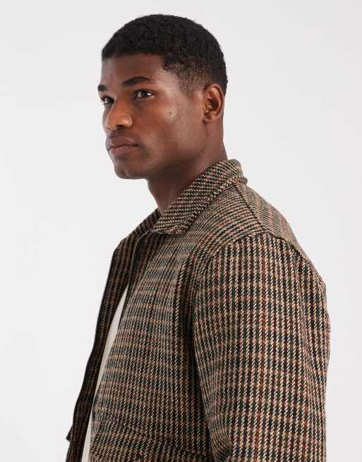 Redefined Rebel - Veste d'entraîneur matelassée coupe carrée à carreaux - Marron, 5 de 5