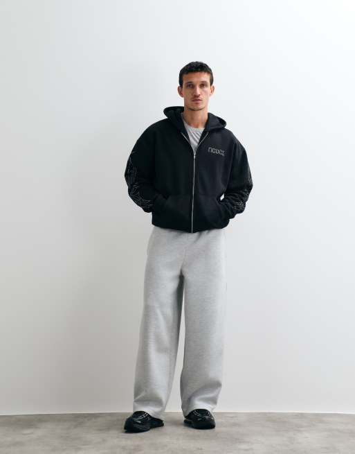 Redefined Rebel zyon oversized hættetrøje med rhinsten i sort, 4 af 5