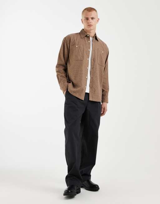 Redefinied – Rebel – Brązowa koszula oversize w kratę, 2 z 5