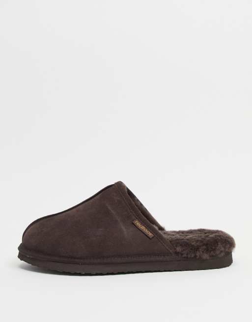 Redfoot Chaussons enfiler en peau de mouton Chocolat ASOS