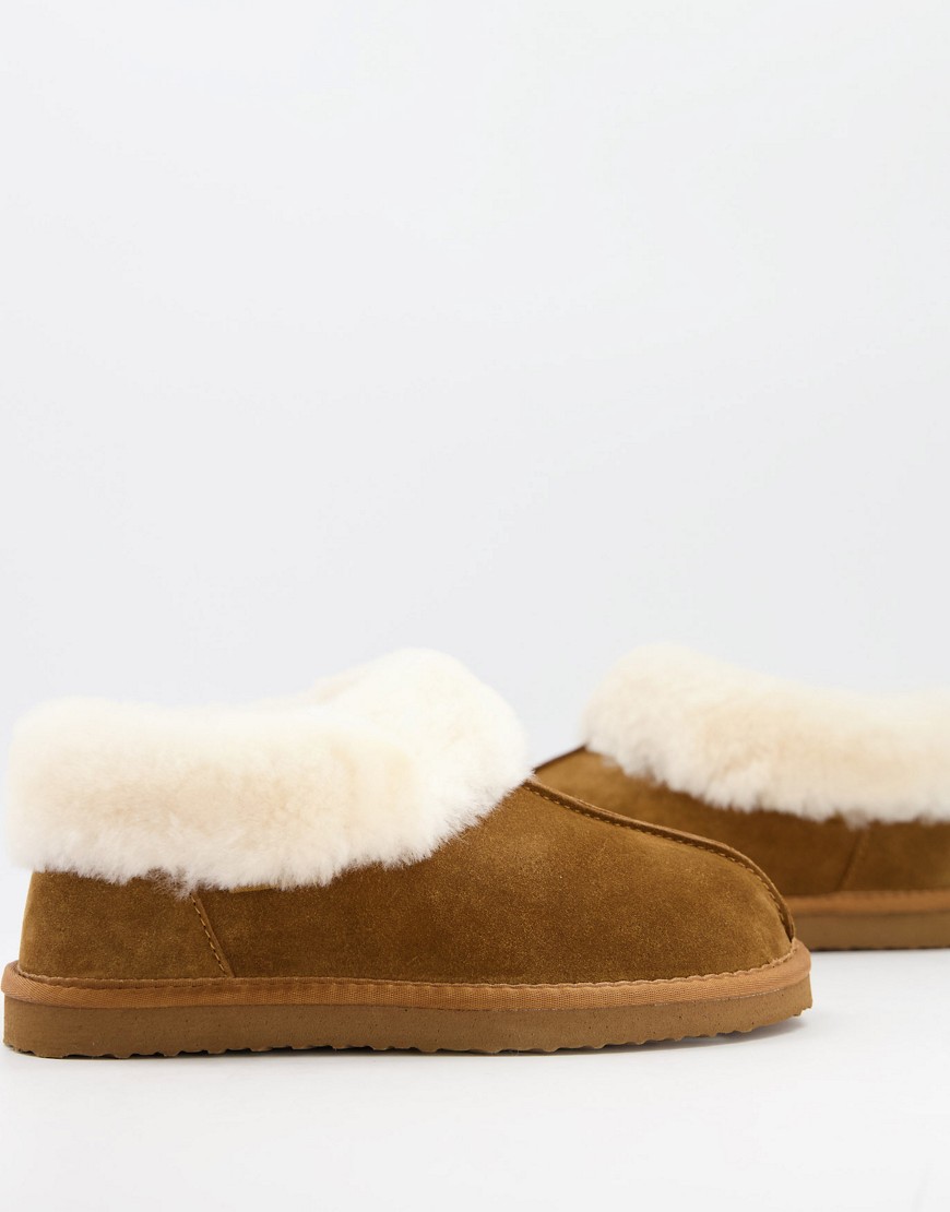 Redfoot sheepskin boot slippers in tan-Brown