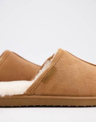 tan mule slippers