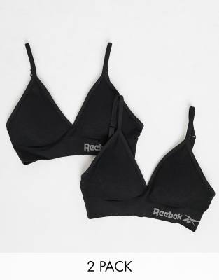 Reebok, 2 Pack Sports Bra Womens, Black