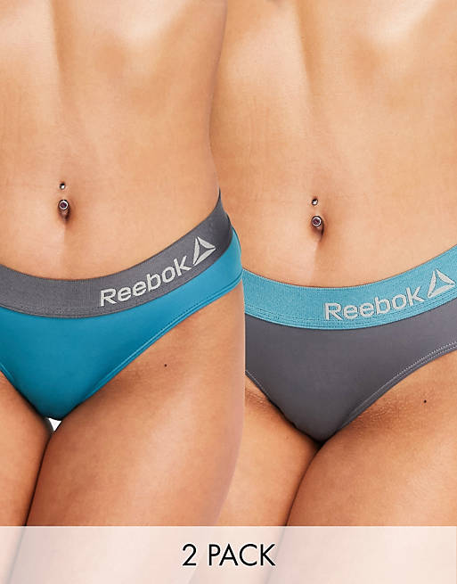 Reebok 2 pack sports brief in cold grey & mineral mist