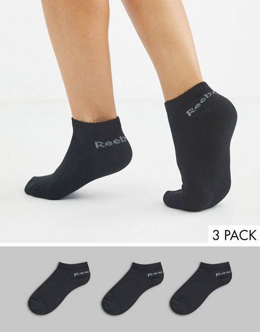 Reebok Training 3 pack ankle socks in black