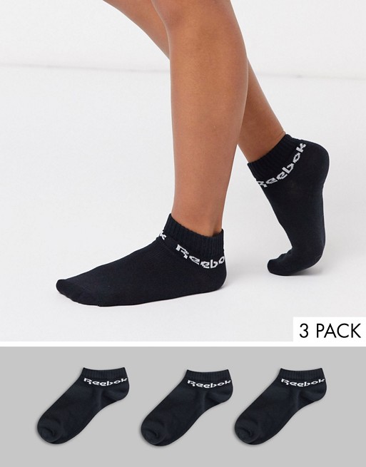 Reebok 3 pack ankle socks in black
