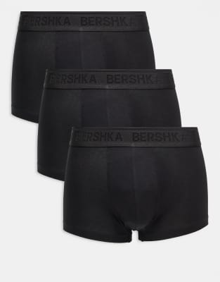 Reebok 3 pack boxers with contrast waist bands in black